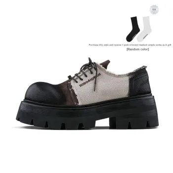 HANQIAORIJI Heavy Industry Series Casual Derby Shoes Men's Black Brown