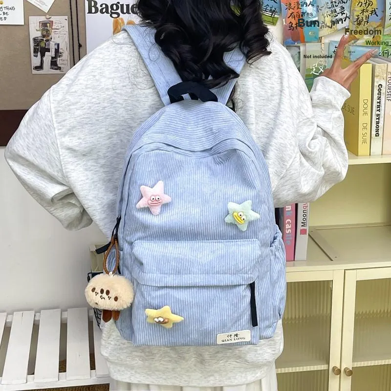 Travel Corduroy Backpack Regular Unisex Multicolor-26