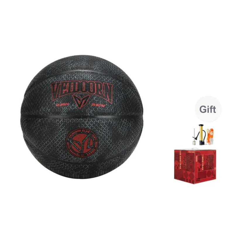 VEIDOORN Year Of The Snake Collection, Black Scale PU Basketball Black Size 7 Ball Street Training Competition Unisex-5