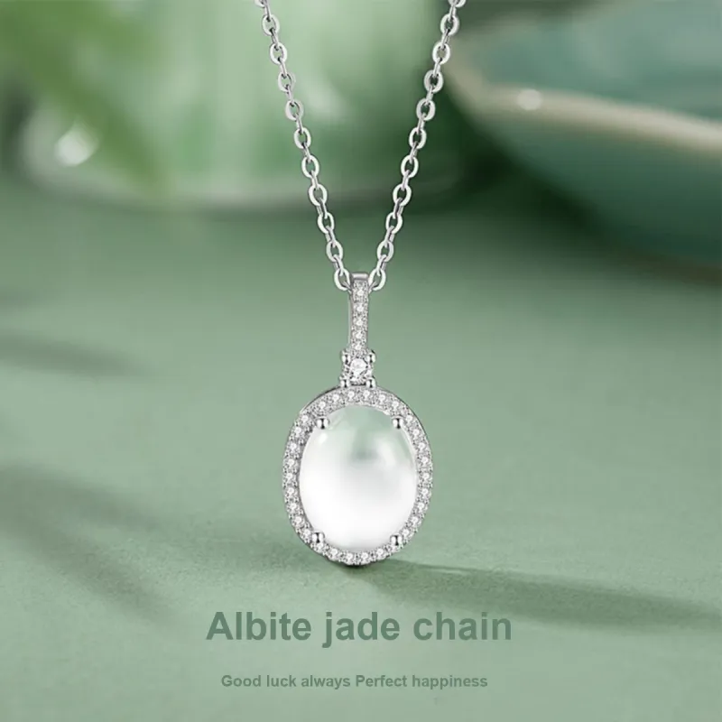 MGS White Jade Bodhi Necklaces Unisex-3