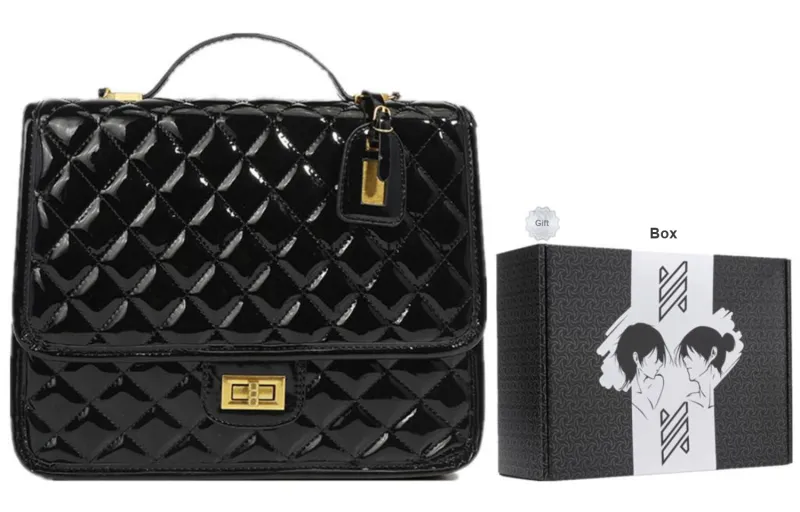 NOMK PU Small Square Bag Backpack Medium Size Women's Black-10