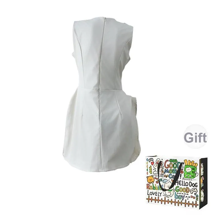 PZHK Sleeveless Dresses Women's White Shopping Bag-1