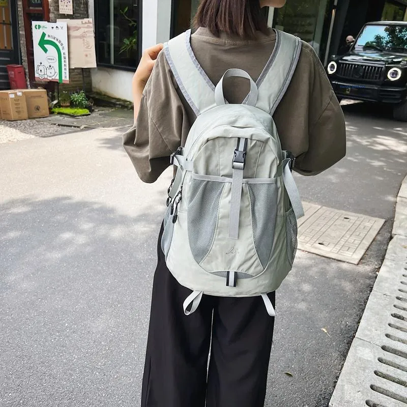 OZUKO Nylon Travel Backpack Unisex Gray/Black-6