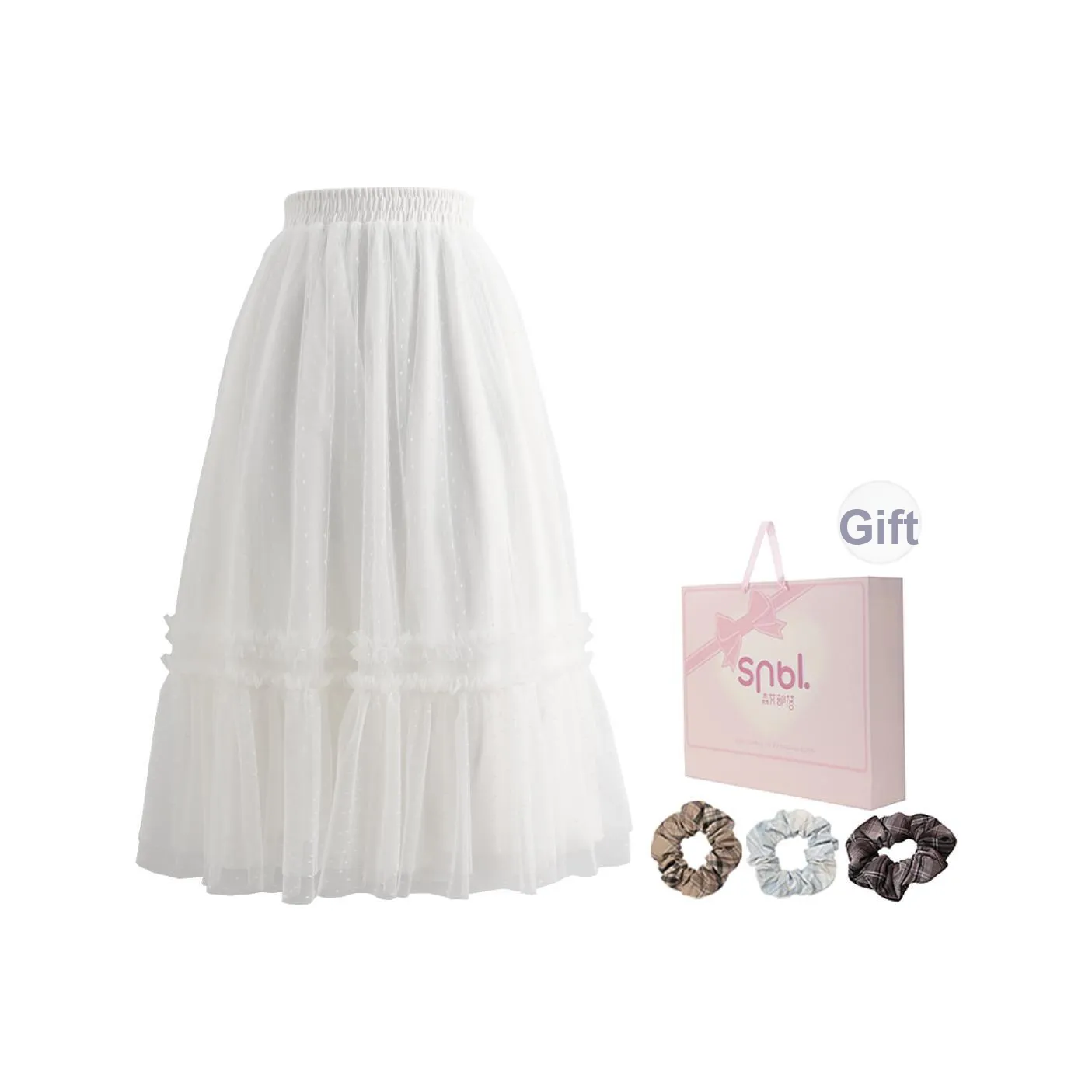 SNBL Белый Женские Повседневные Длинные Юбки