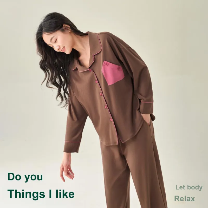 Aannsfam Pajama Set Women's Acorn Umber-3
