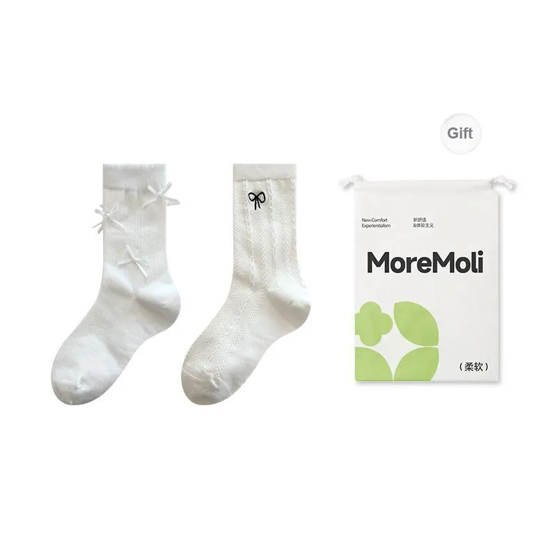 Moremoli Mid Calf Socks Women's 2 Pack Shopping Bag-11