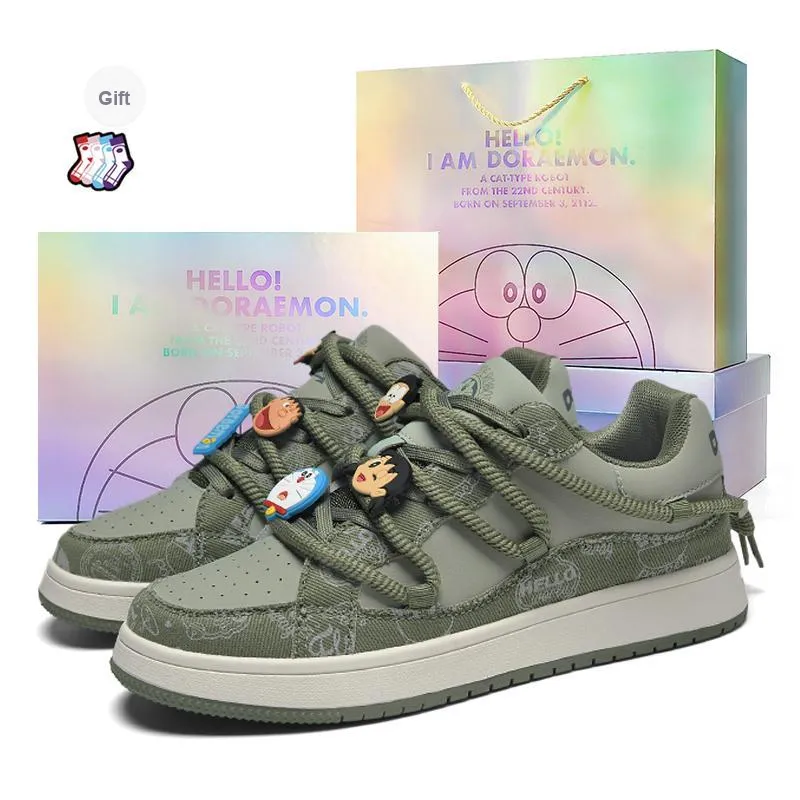 DoraemonA Box Limited Edition Puffy Shoes Low-Top Skateboard Shoes Unisex-208