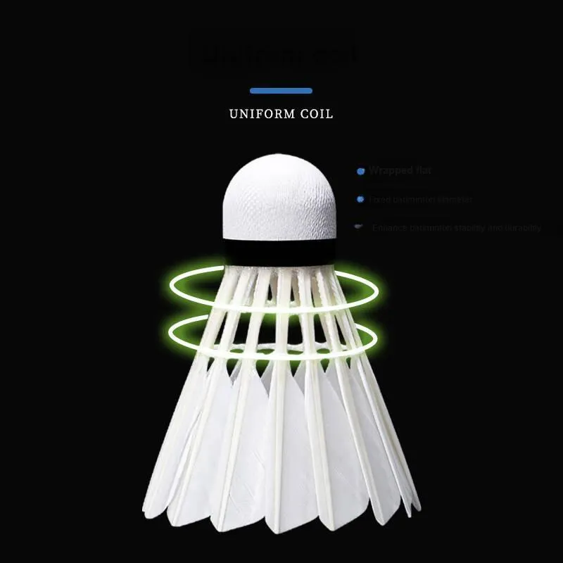 KUMPOO Azure Goose Feather Shuttlecock 12 Pack Goose Feather All Round Goose Feather Indoor Training Shuttlecocks-5