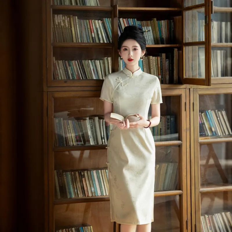 ENEESSI Cheongsam Women's Apricot-2