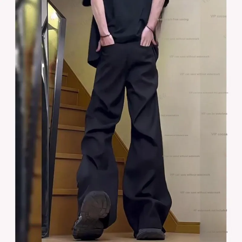 PAINT STAIN Casual Pants Unisex Black-4