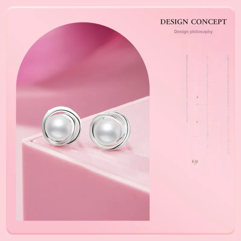 LAOMIAO Pearl Stud Earrings Women's-2