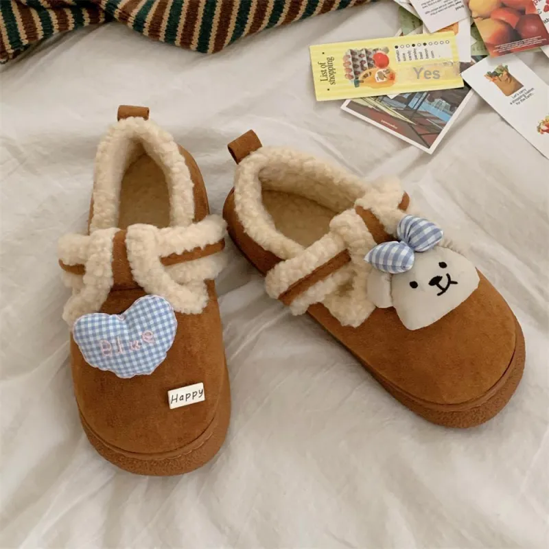 SHIGUDE Cotton Slippers Women's Dark Coffee-11