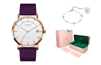 LOBINNI L Elegant Women's Watch Automatic Mechanical Movement Cowhide Strap Watch Women's Watch White Dial