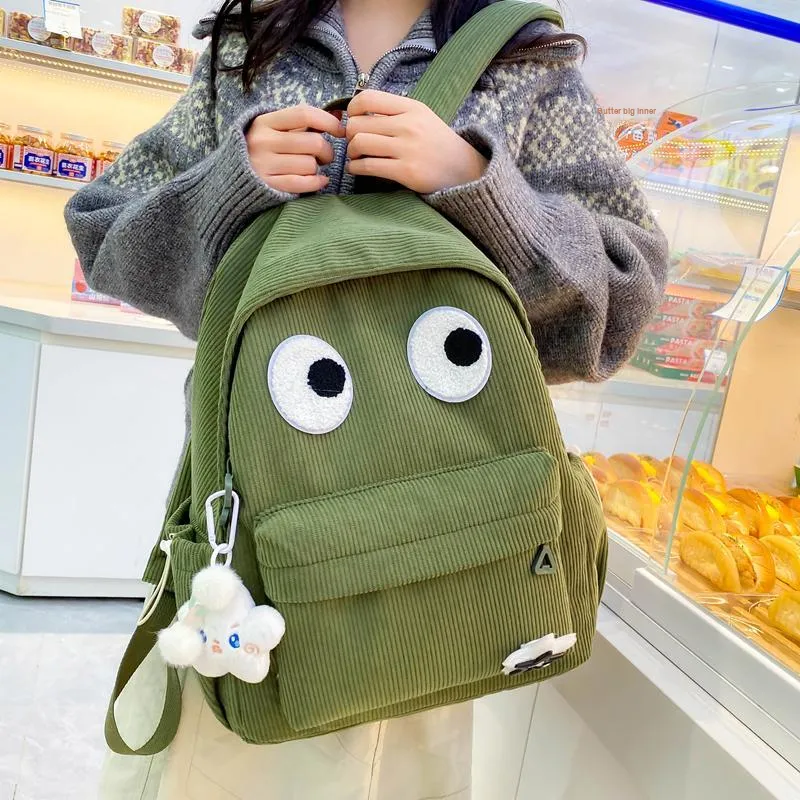 Yalu Nylon Backpack Unisex White/Black/Yellow/Dark Brown/Black Green-17