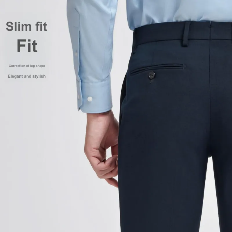 GOLDLION Suit Trouser Men's Navy Blue Black-1