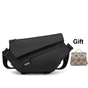 FAIRWHALE PU Sling Bag, Crossbody Bag, Messenger Bag Tubas Unisex Black