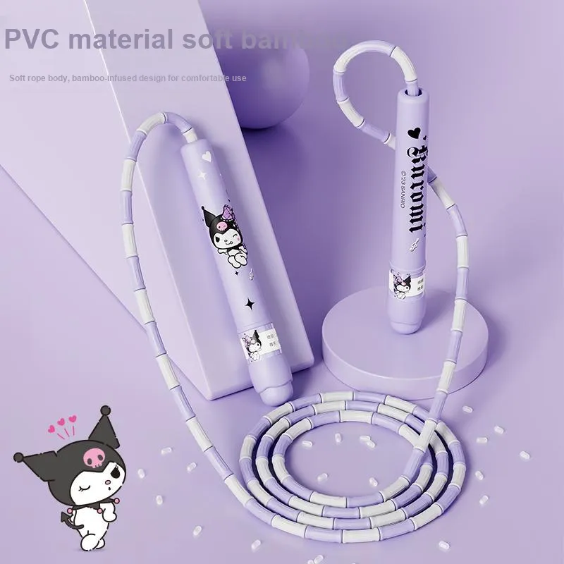 MESUCA Kulomi Casual Entertainment Non Countable Segment Jump Rope Kids Plastic 2.8m Purple-3