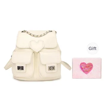 NATTY Pu Backpack Women's Silver/White/Black