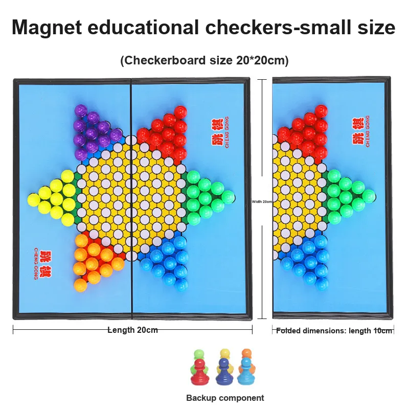 CAYI Hoppity Kids Cognitive Five-in-A-Row Go Board Game 2-in-1 Large Magnetic Pieces Foldable Checkerboard Board Games-1