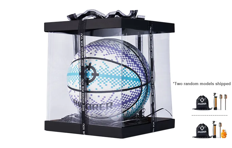 RIGORER Pixel Collection PU Basketball Blue Purple White Size 7 Training Unisex-6
