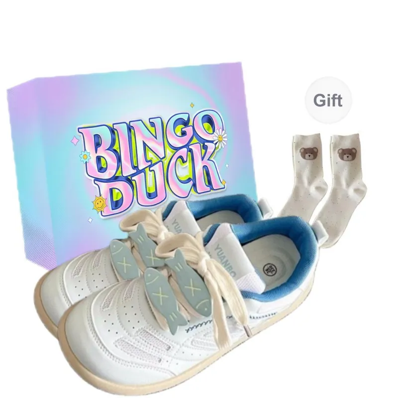 BINGO DUCK Coverage Breathable Low Top Skateboard Shoes Women's-0