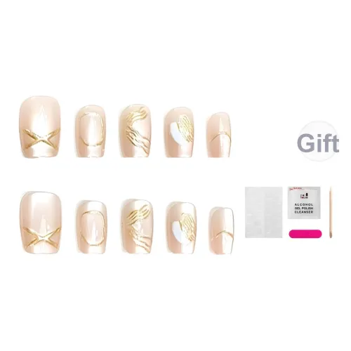 JIABITU Золотая нить Лента Съемный Стиль False Nail Короткий LADDER Однотонный Jump Цвет глянцевый