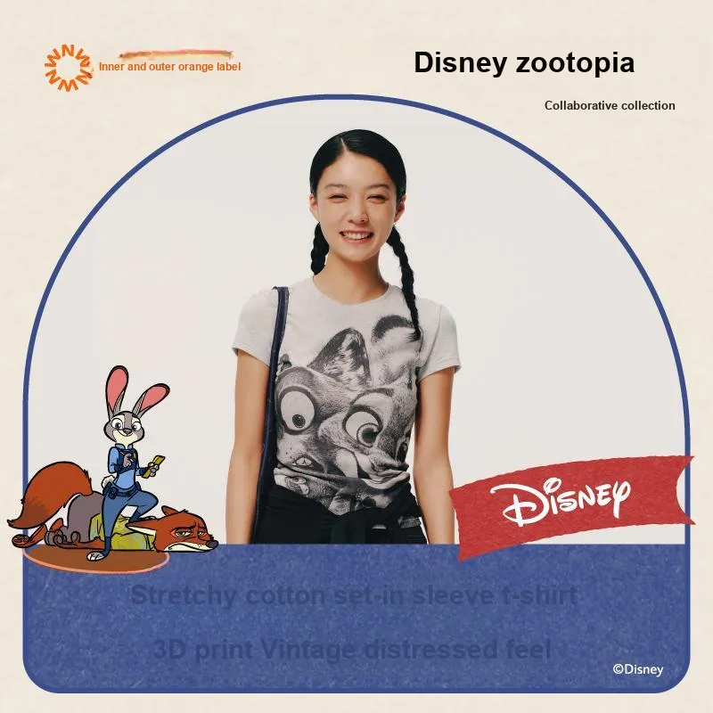 NEIWAI x Disney T Shirt Women's Undomesticated Heather Gray-1