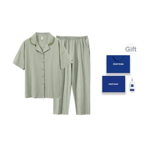 Floating Light Islands Пижама Комплект Женский Ванильный Зеленый