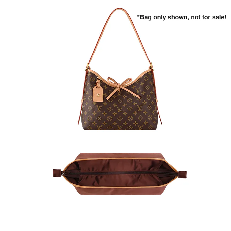 Tide Tribute Silk Medium Bag With Lightweight Lining, Smooth Storage & Organization Women's Coffee, Beige-6
