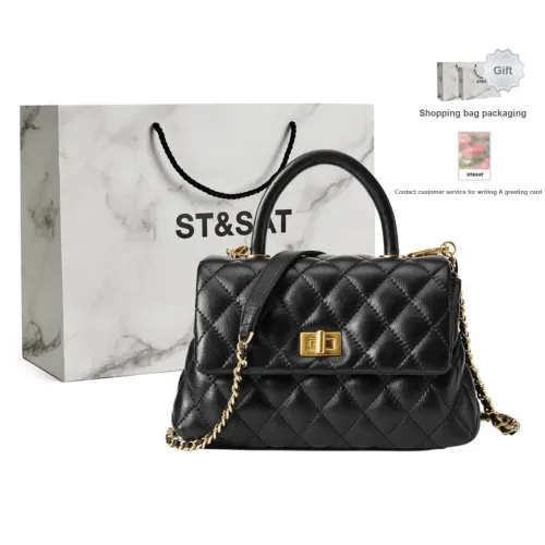ST&SAT Cow Leather Handbags Shoulder Bag Crossbody Bag Regular Women's Black/Blue/Ecru