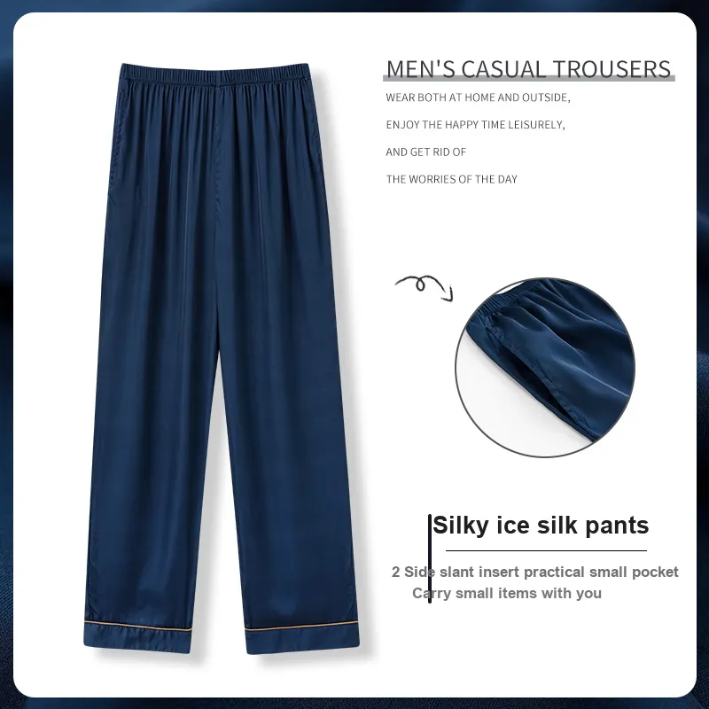 Ordifen Pajama Pants Men's Dark Blue-2