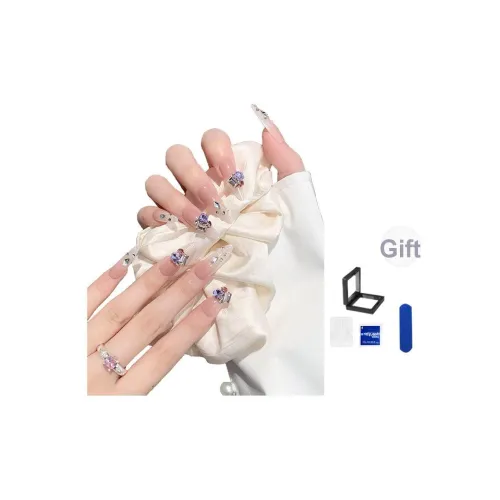 XNTX Фиолетовый Туманный Цветная глазурь False Nail Овал Прохладный Color Series Jump Цвет Coquette