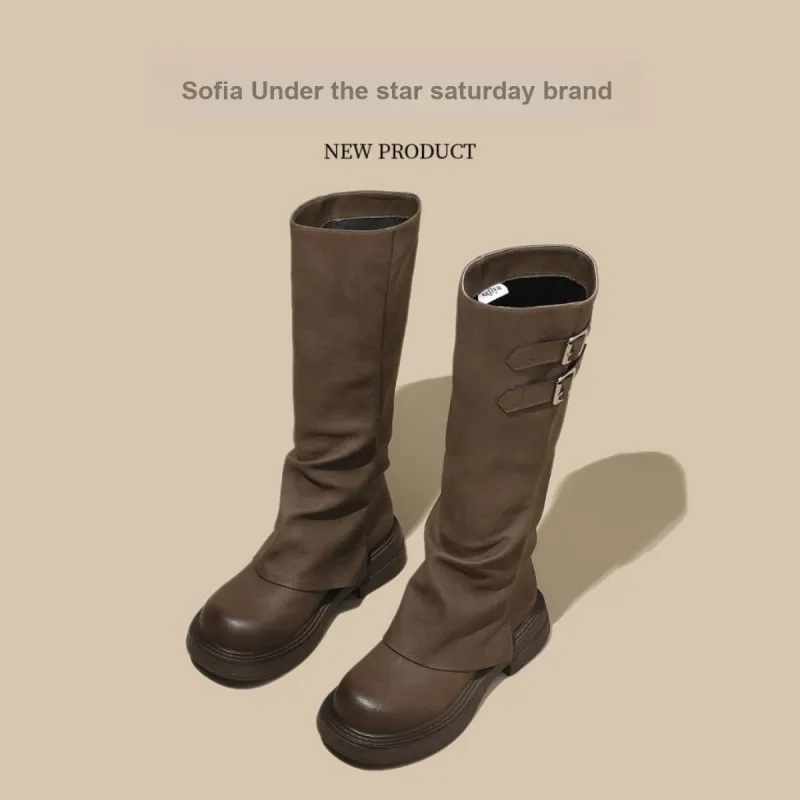 SAFIYA Knee high Boots Women's Black/Brown-9