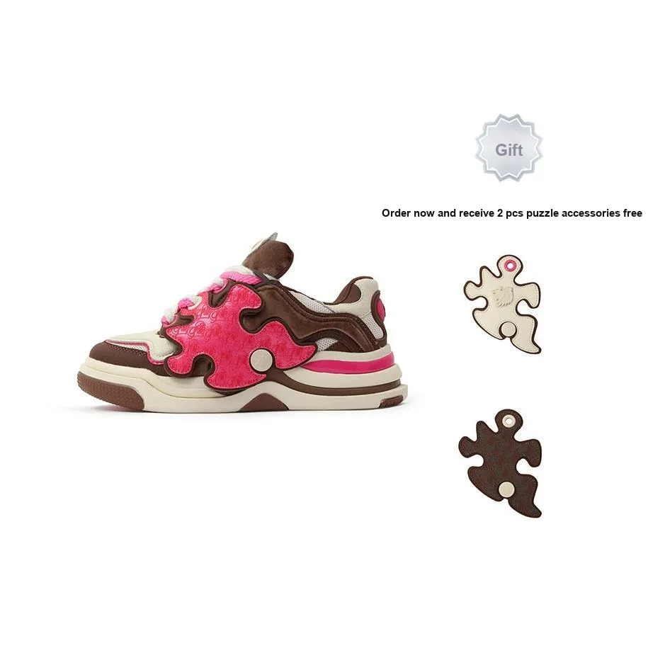 S45 X YADcrew Opop Chunky Sneakers Unisex Mid top Velour Coffee