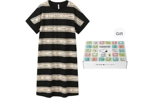 Gongdie x SNOOPY/, Nightgown Women's Gift Box Set Black