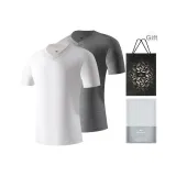 V-Neck 2 Pack (White+Heather Gray) 2 Pcs, Great for Mixing and Matching!