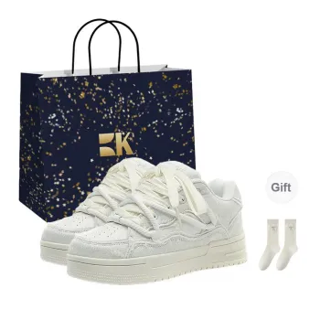 Boldi Kuki Anti Slip Wear Resistant Low Top Skateboard Shoes Women's White Shopping Bag