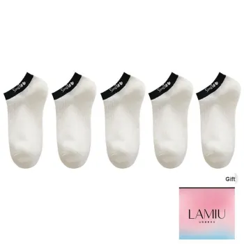 Lan Miao Ankle Socks Women's Shopping Bag 5 Pack