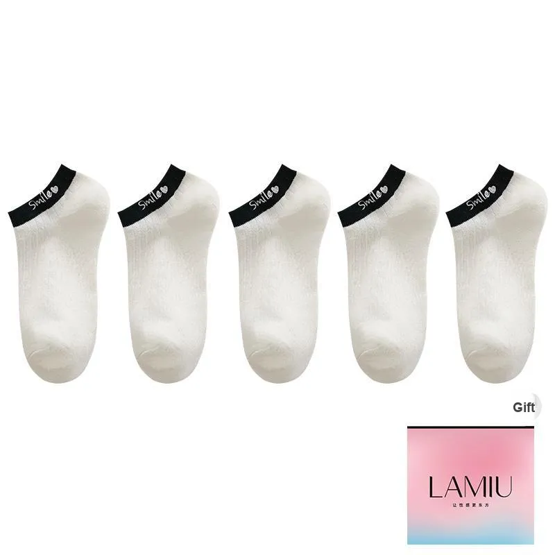 Lan Miao Ankle Socks Women's Shopping Bag 5 Pack-0
