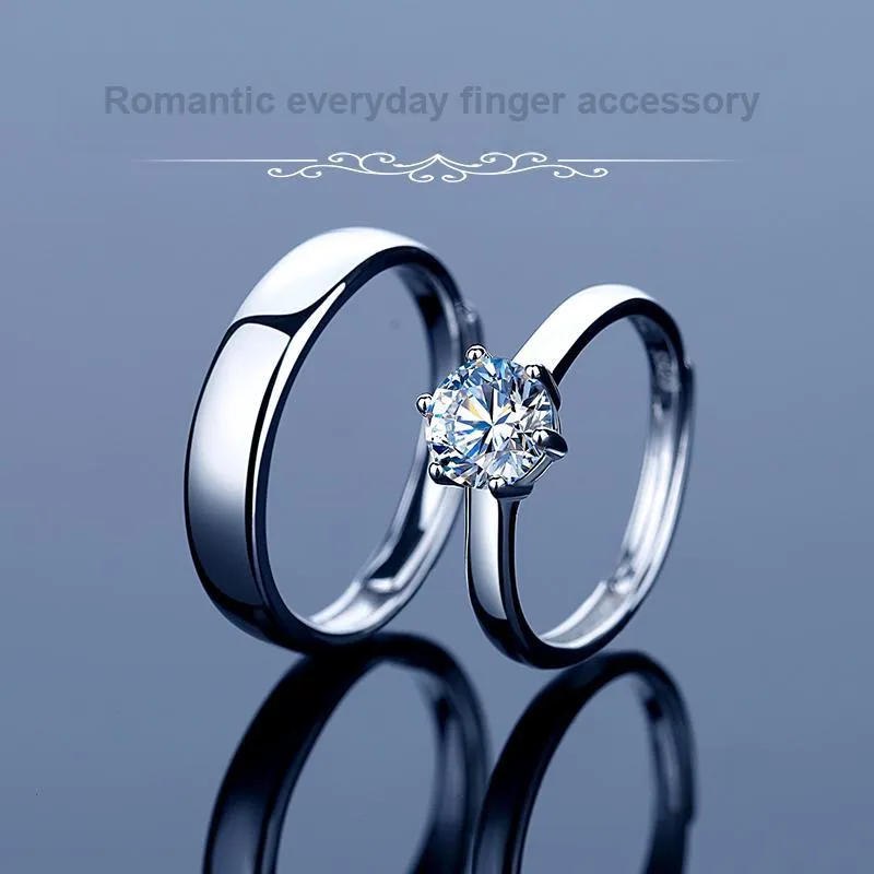 Rui Ge Mei S925 Silver Moissanite Rings Unisex-1