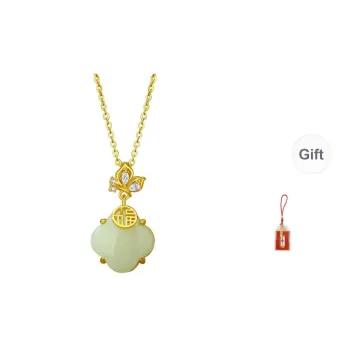 LUXLINE Hetian Jade Necklaces White Jade/Pale Greenish White Jade Women's