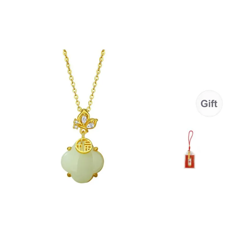 LUXLINE Hetian Jade Necklaces White Jade/Pale Greenish White Jade Women's-0