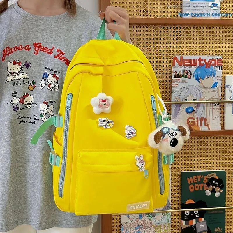Wolfhorse Nylon Backpack Unisex Yellow/Blue/Green/White/Black-18