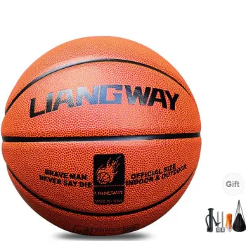 Vartsing x LIANGWAY Synthetic Leather Basketball Brown Red Size 7 Training Unisex