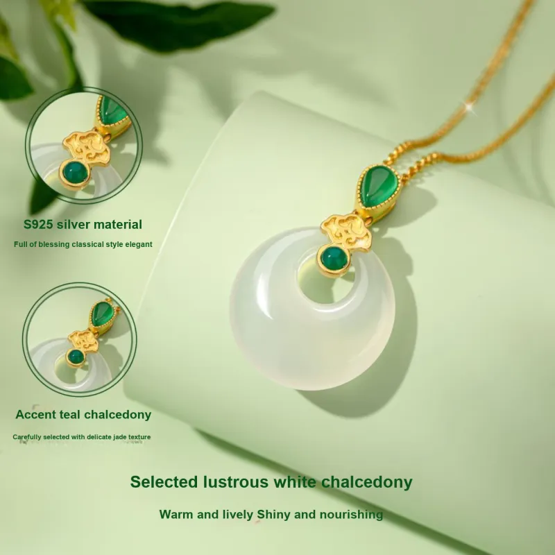 Encounter Gift Natural Chalcedony Necklaces Women's-3