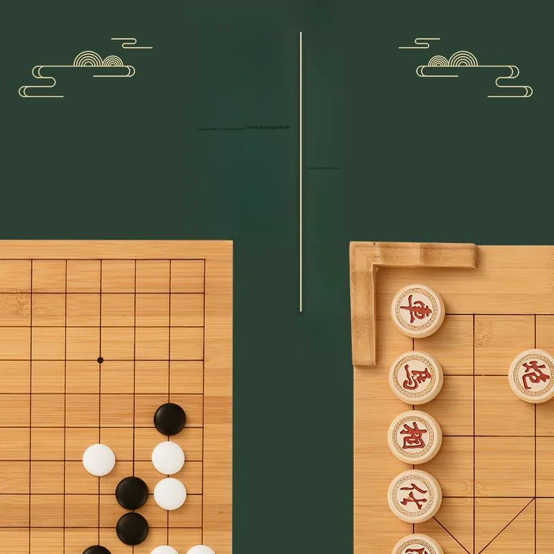 Imono Go Board Set With Yunzi Beginner Black White Five In A Row Stones Solid Wood Chess 2 in 1 Board Games-4