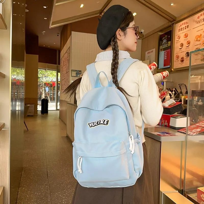 Yalu Nylon Backpack Unisex White/Black/Red/Yellow/Green/Blue-18