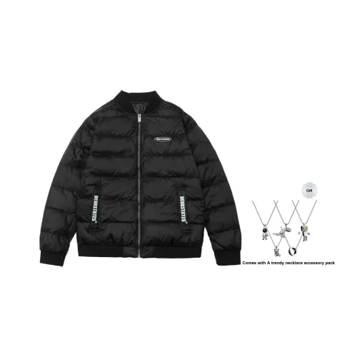 DEVA STATES Буква Однотонный Бейсбольный воротник Свободный крой Пуховая куртка Унисекс