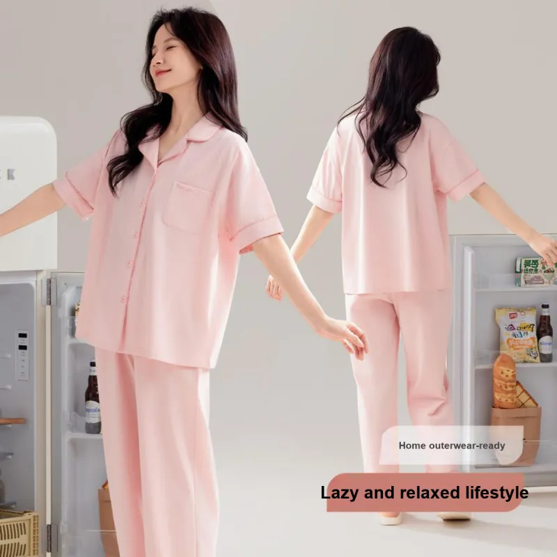 Urban Beauty Pajama Set Loose Fit Soft Skin Friendly Versatile Women's 2 Piece Set-18