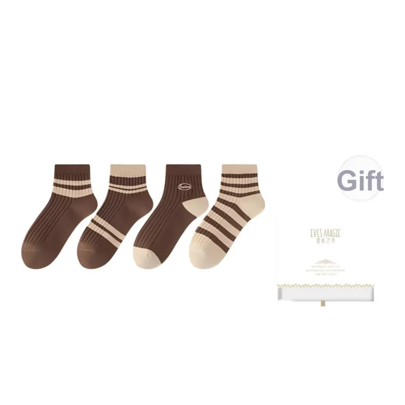 XIA.WA.ZHI.XIU Ankle Socks Women's Box 4 Pack-15